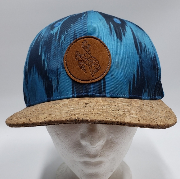Buckin A Clothing Cap Blue Patterned Cork Brim Snap Back - Picture 2 of 10